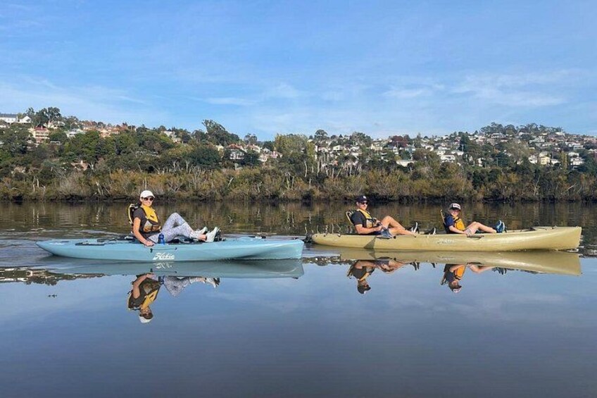 Guided Kayak Tour on Launceston's scenic waterfront on foot powered Hobie kayaks 1