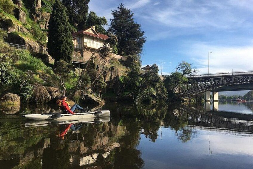 Guided Kayak Tour on Launceston's scenic waterfront on foot powered Hobie kayaks 2