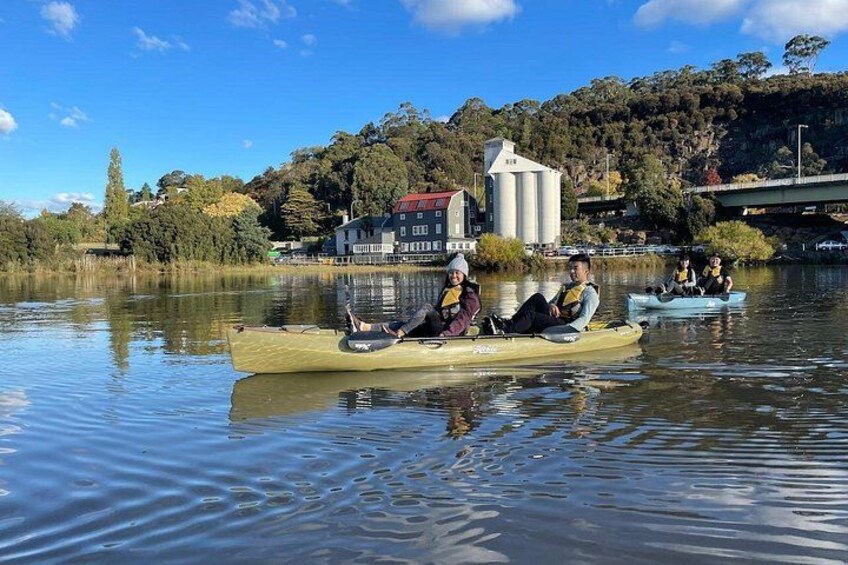Guided Kayak Tour on Launceston's scenic waterfront on foot powered Hobie kayaks 4