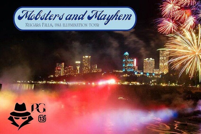 A nighttime cityscape with illuminated buildings and fireworks. 3