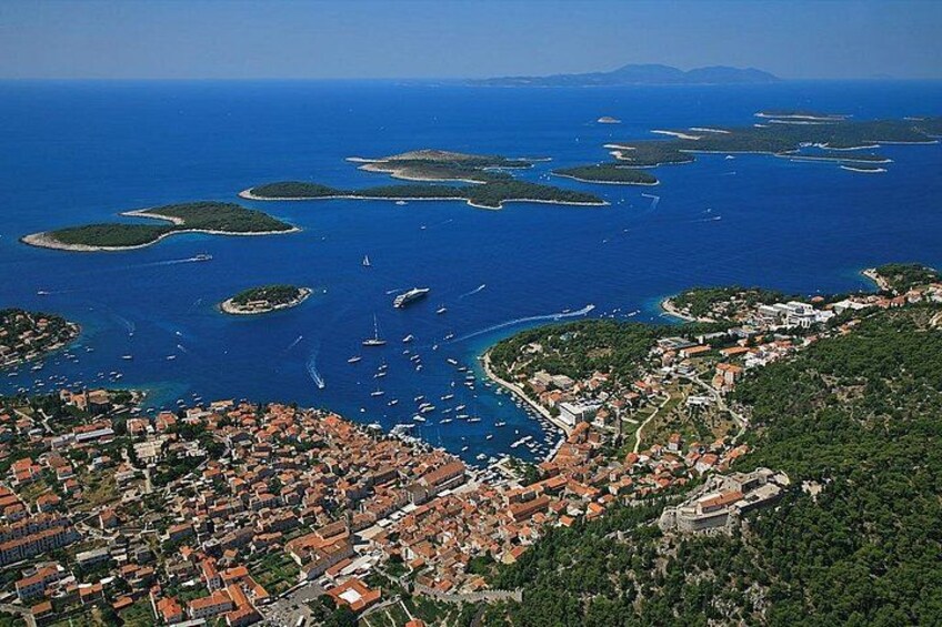 Dalmatian route - Panoramic flight over Brač, Hvar, Šolta & Split from Brač 1