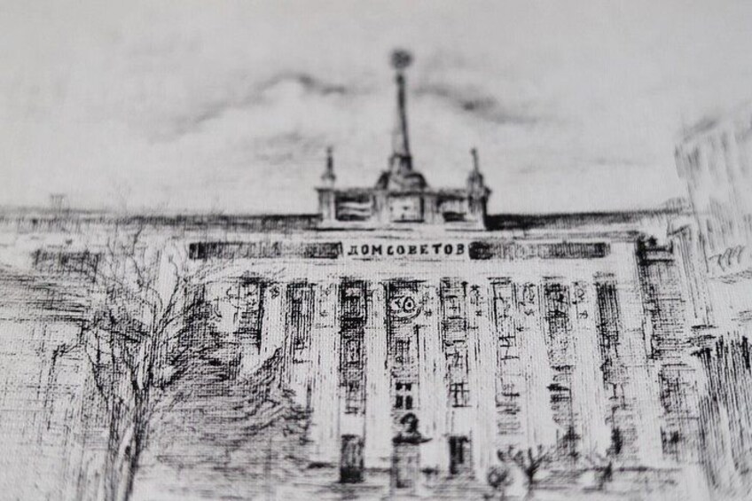 House of Soviets. Sketch by Anton Dendemarchenko. 2
