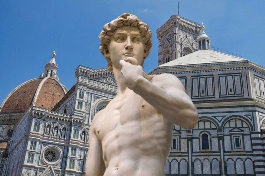 A statue in front of the Florence Cathedral. 1