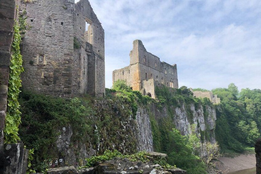 Chepstow Castle limestone cliffs 3