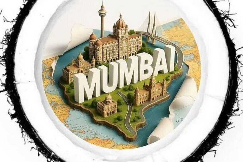 Eine Miniaturansicht von Mumbai mit Wahrzeichen wie dem Tor von Indien und einer Nachbildung des Taj Mahal Palace Hotels. 3