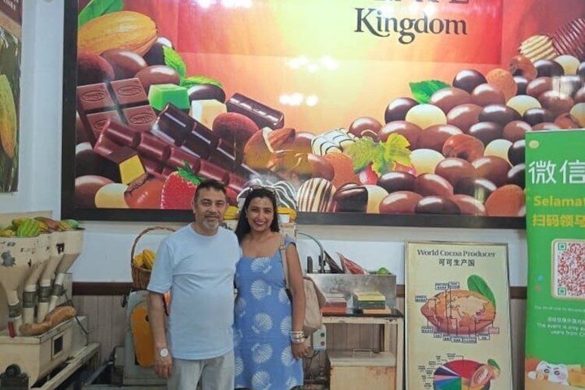 A chocolate display with a sign that reads 'Kingdom.' 3