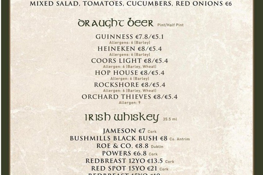 Belvedere Irish Night Show, Dance and Traditional 3-Course Dinner 3