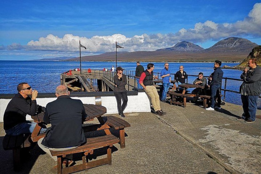 When the sun shines on Islay you may enjoy your drams outside at Bunnahabhain 3