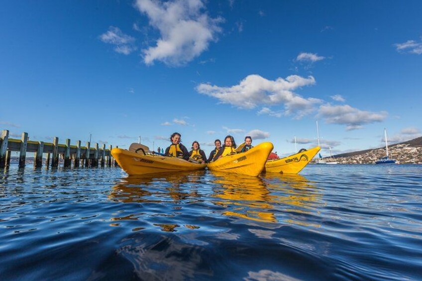 Enjoying kayaking on the Hobart Waterfront 1