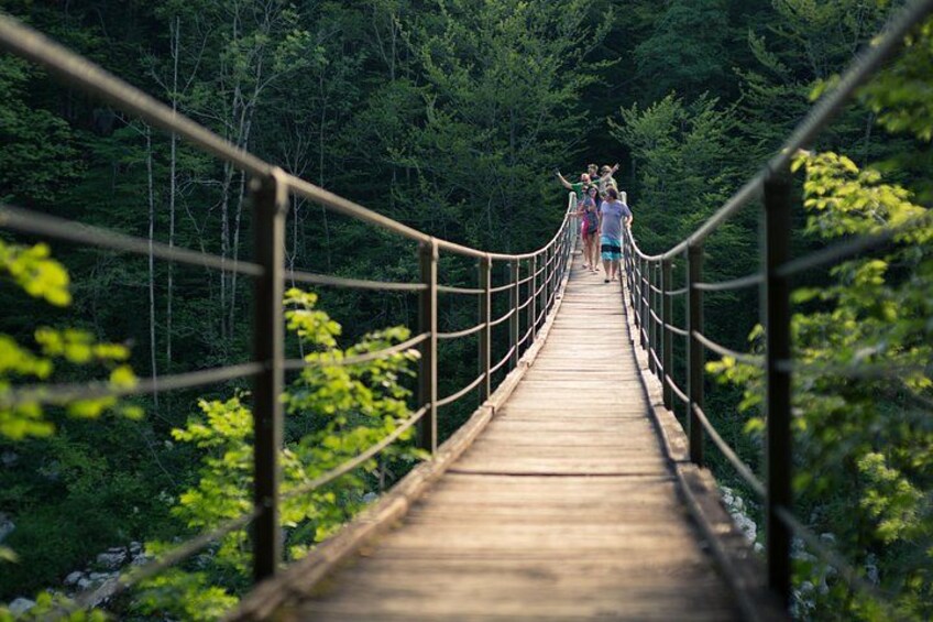 Suspension bridge over Soca river near Kobarid and Bovec. 4