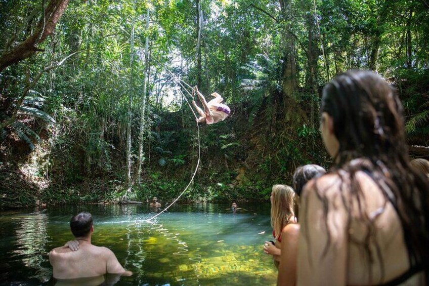 Secret swimming hole in the rainforest only we go to 1
