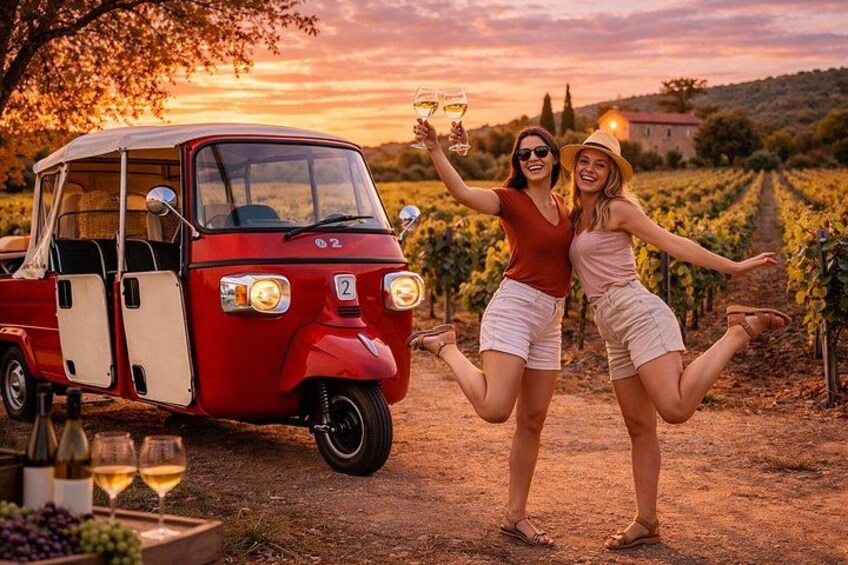 Olbia: Private Tuk-Tuk Tour + Winery Tasting + Pickup 1