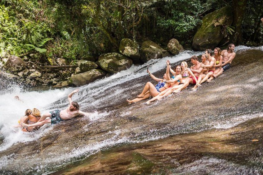 Group rock slide at Josephine falls.. fun times 1