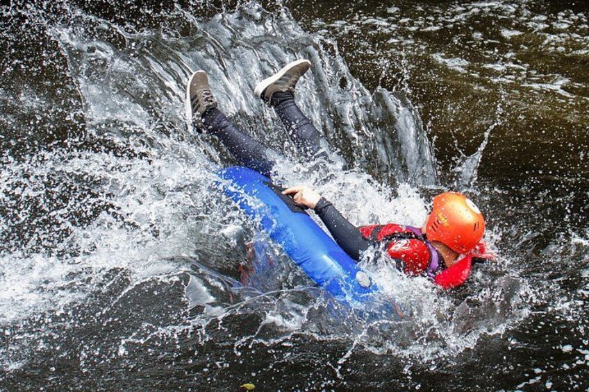 Making a splash on the River Dee, Llangollen. 1