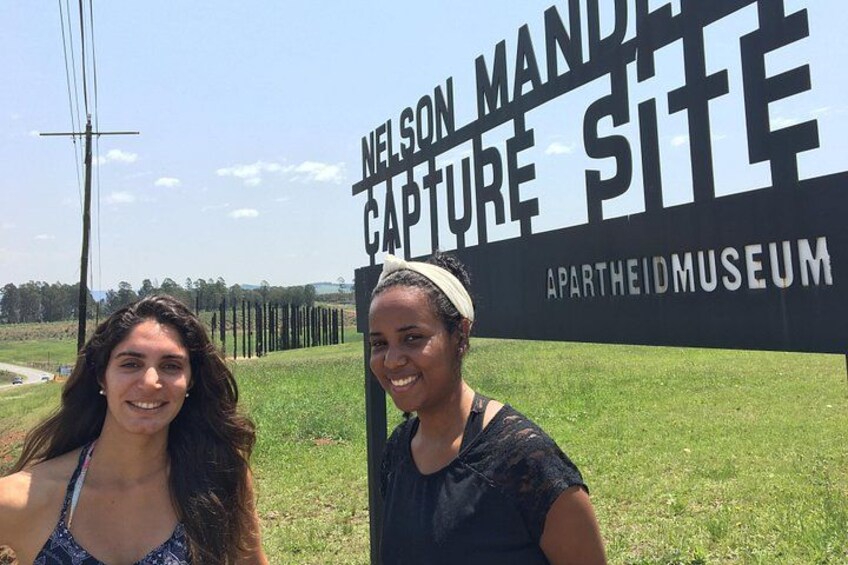 A sign for the Nelson Mandela Capture Site at Apartheid Museum. 5