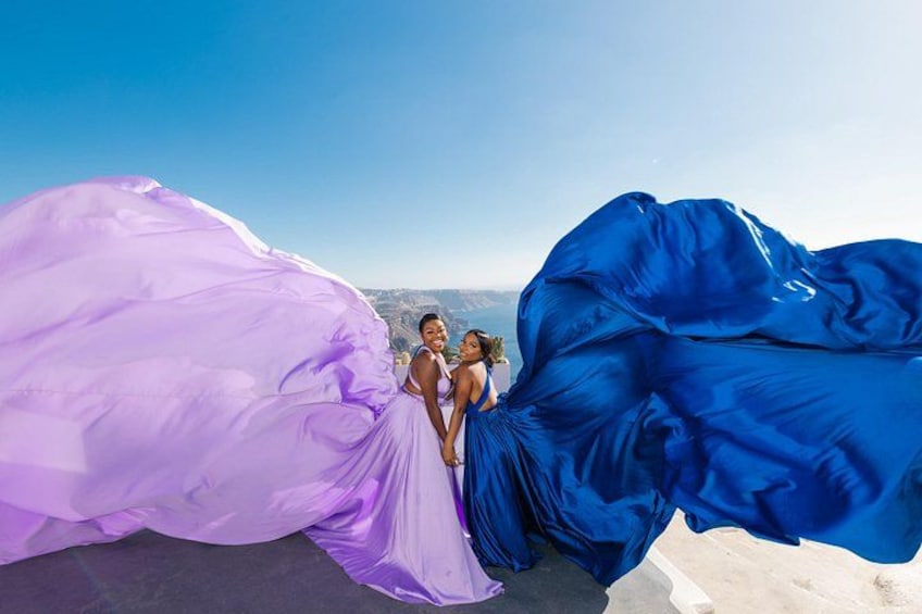 Exclusive Santorini Flying Dress Photoshoot with Pickup 5