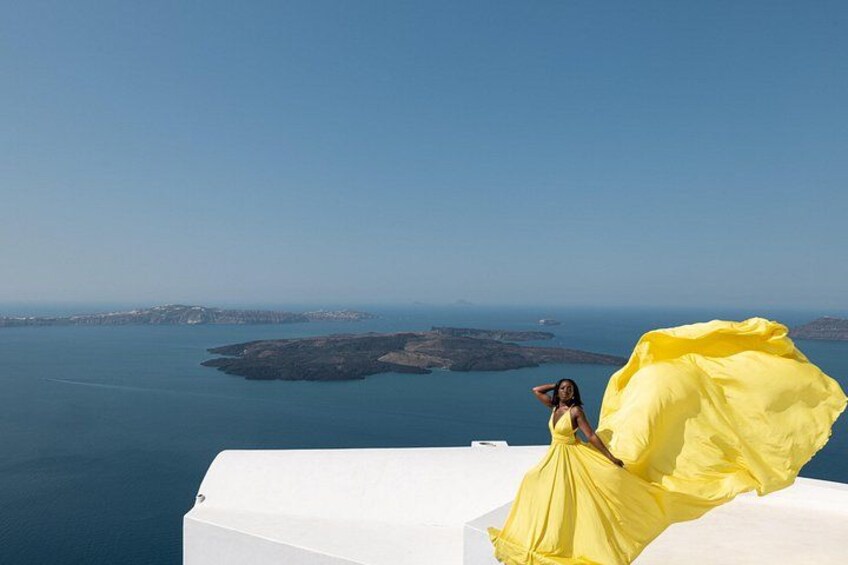 Exclusive Santorini Flying Dress Photoshoot with Pickup 5