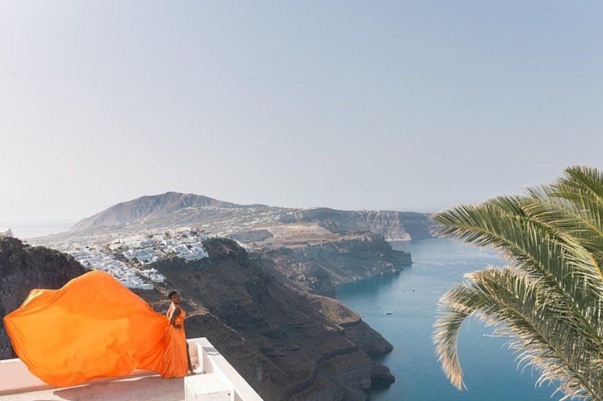 Exclusive Santorini Flying Dress Photoshoot with Pickup 4