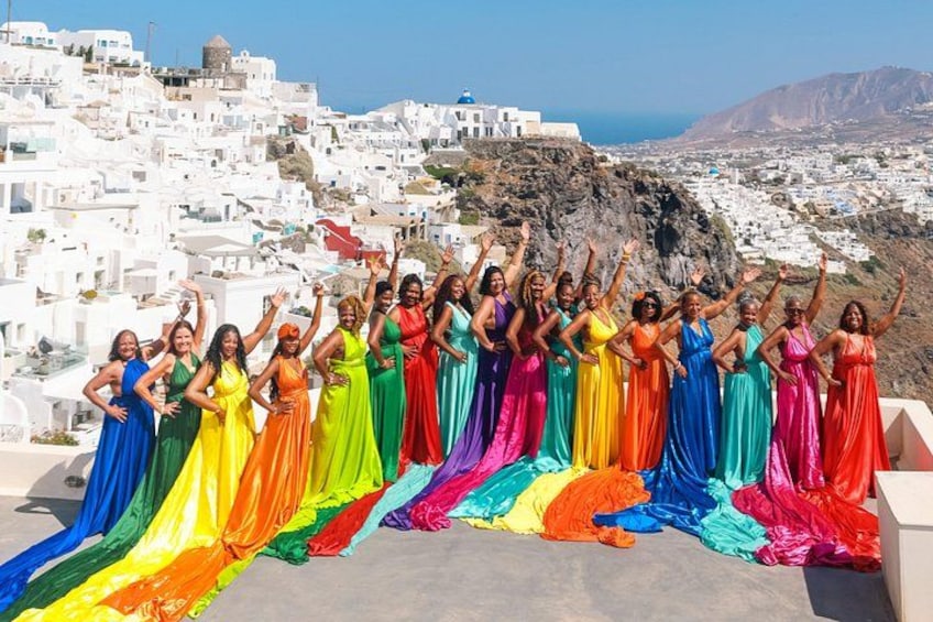 Exclusive Santorini Flying Dress Photoshoot with Pickup 4