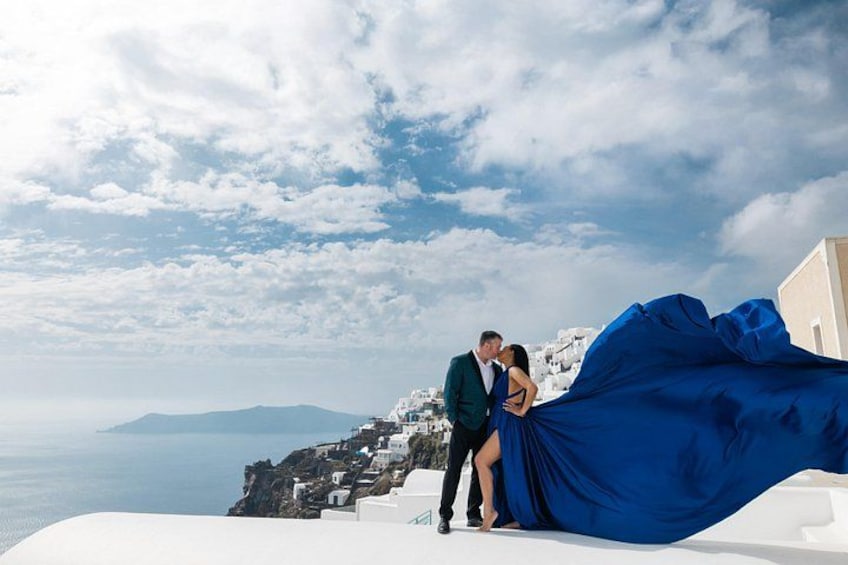 Exclusive Santorini Flying Dress Photoshoot with Pickup 2