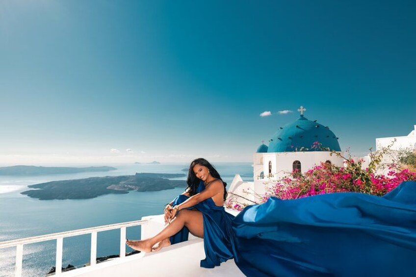 Exclusive Santorini Flying Dress Photoshoot with Pickup 5