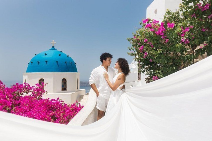 Exclusive Santorini Flying Dress Photoshoot with Pickup 2