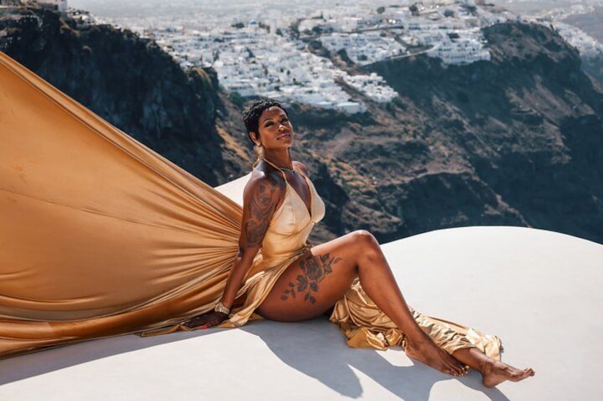 Exclusive Santorini Flying Dress Photoshoot with Pickup 5