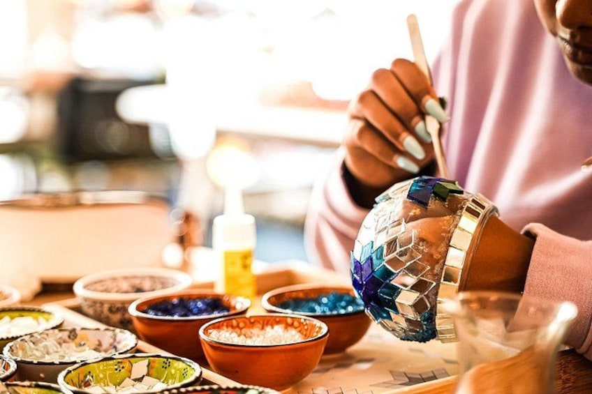 Mosaic Art Classes Brisbane: Turkish Lamp Workshop 3