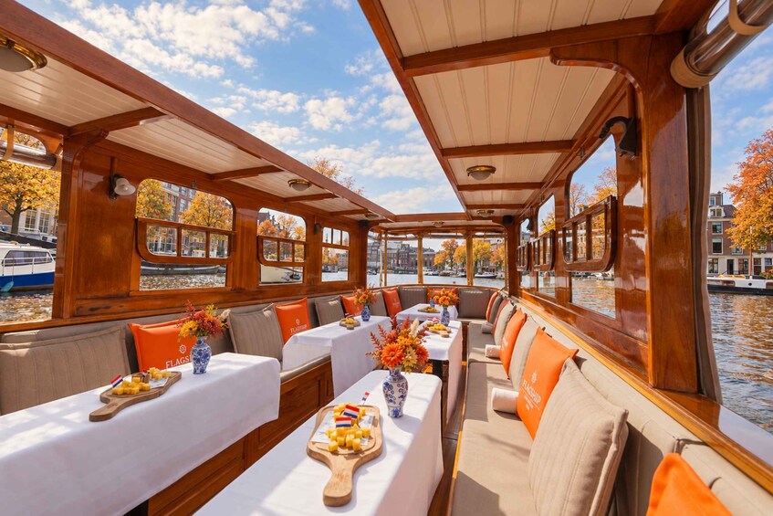 Amsterdam: Saloon Boat Cruise with optional Cheese & Wine 1
