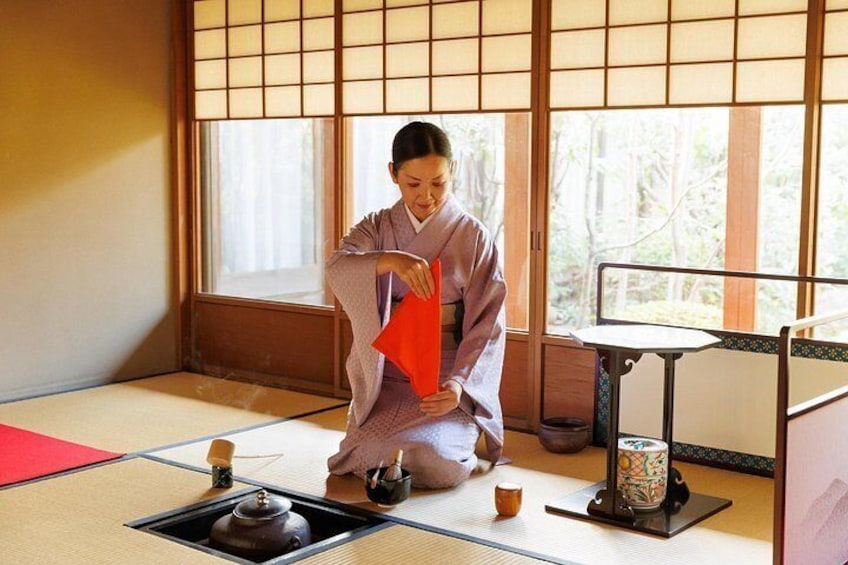 Performing in the teahouse. 4