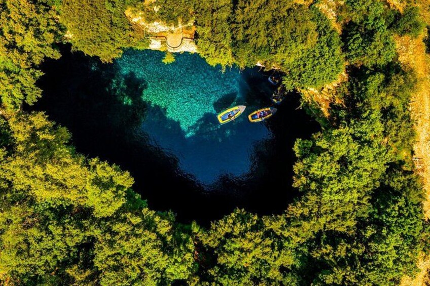 Melissani Lake (aerial) 1