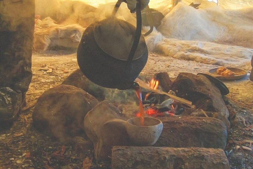 Fresh coffee made in our tipi tent 2