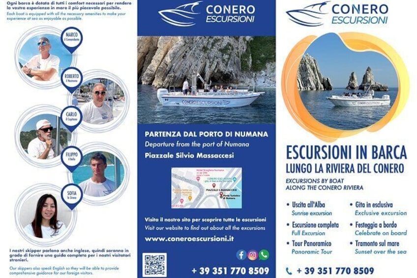 A travel brochure for Conero Excursions. 3