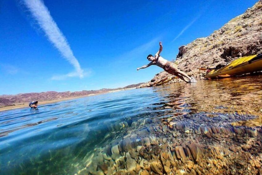 Lake Mead Sunset Kayak Tour with Dinner, Swim and Campfire 3