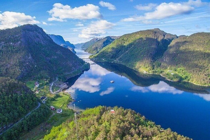 From above, the "forgotten fjord" unveils its beauty. 3