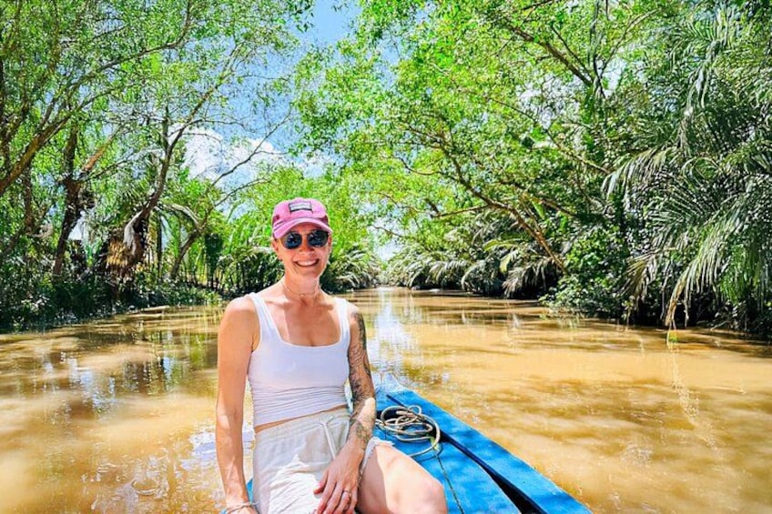 Enjoying the rowing boat in the 'Quite canal' in Mekong Delta 3