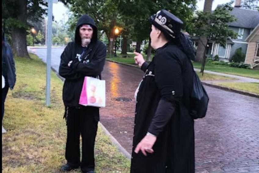 Des, owner and tour guide is very enthusiastic in why she believes the Hannah Mansion is haunted! 4
