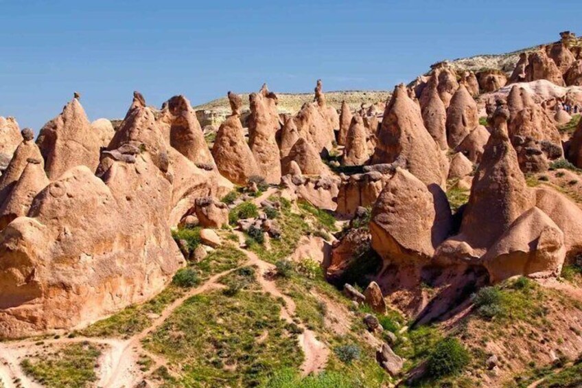 A landscape with numerous rock formations. 4