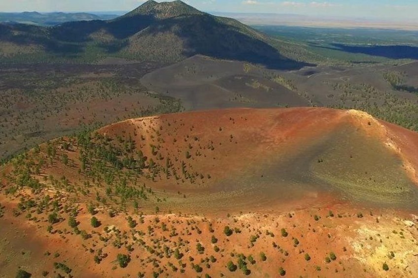 Aerial view of the cinder cone volcano in Sunset Crater Volcano National Monument near Flagstaff, Arizona 5