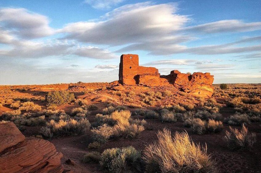Wukoki Ruin at sunset in Wupatki National Monument near Flagstaff, Arizona 3