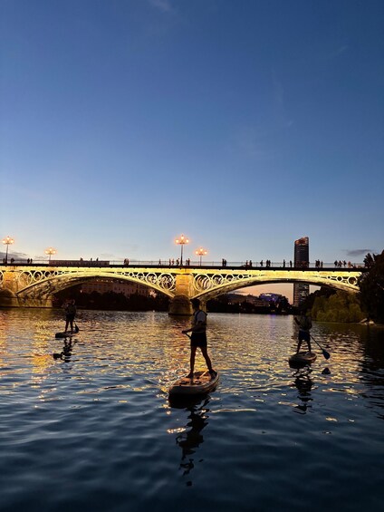 Picture 2 for Activity Seville: Sunset and Evening Paddle Boarding Tour 2