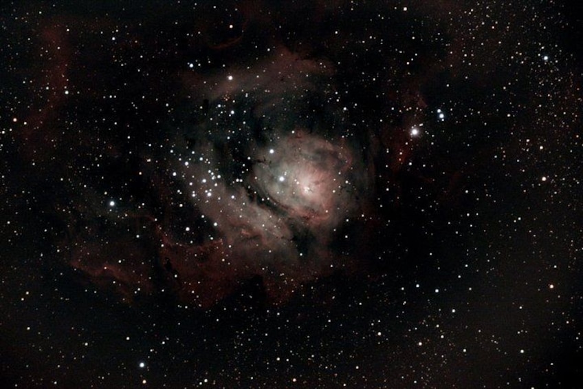A nebula with stars and gas clouds. 5