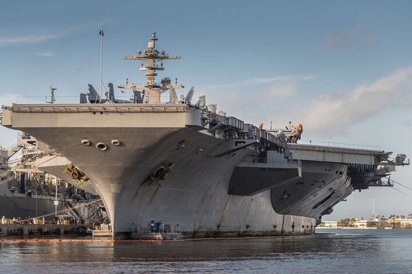 US Aircraft carrier parked in Pearl Harbor 2