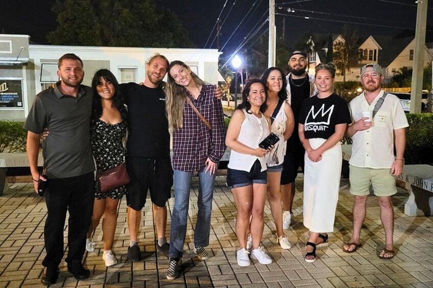 Tarpon Springs Ghost Tour guests in historic downtown 3