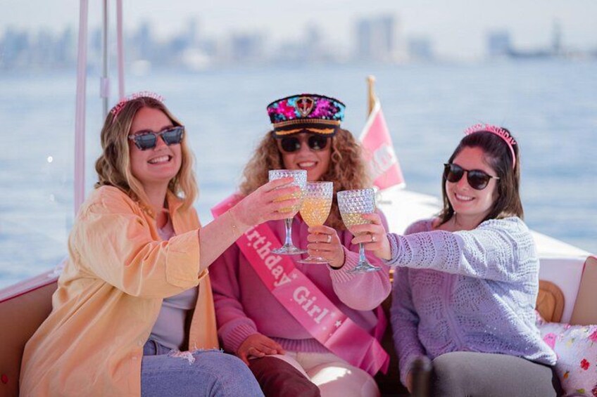 Pink Boat Private cruises in San Diego Bay. Amazing idea for Bachelorette and Birthday party celebration 2