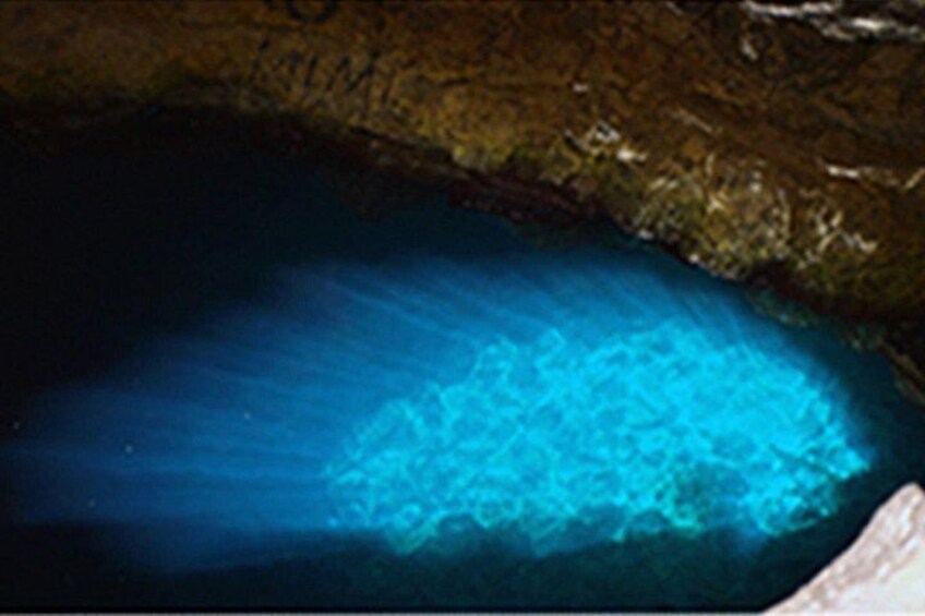 A cave with a blue glow. 2