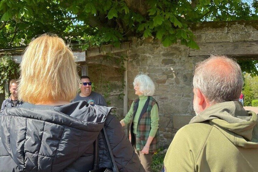 Meeting Dowager Countess of Cawdor in the gardens