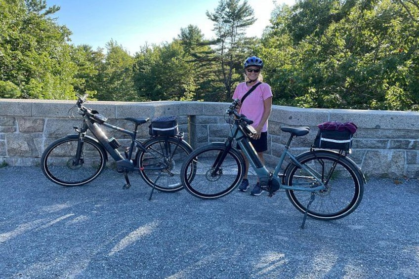 A quick break at Duck Brook Bridge on the Carriage Roads. 2