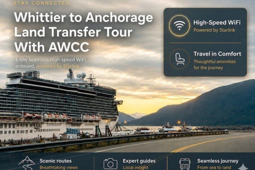 Whittier Cruise Transfer with Wildlife&Glacier tour to Anchorage 1