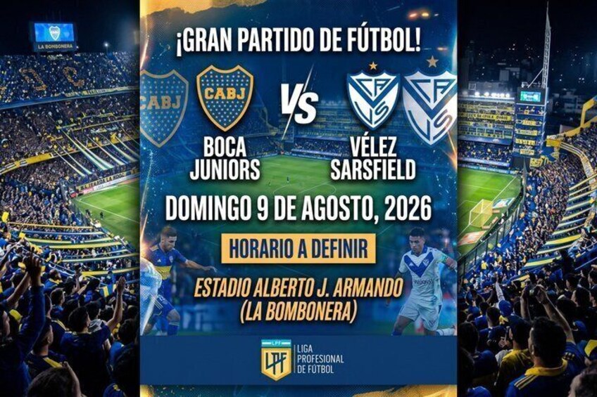 Ein Fußballspiel zwischen Boca Juniors und Vélez Sarsfield im Estadio Alberto J. Armando (La Bombonera). 2